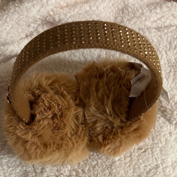 Michael Kors Tan Fur Earmuffs with Studded Band - Picture 2 of 6